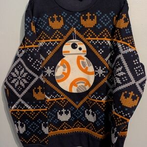 Star Wars Blue and Orange Crewneck Sweater with BB-8 Design